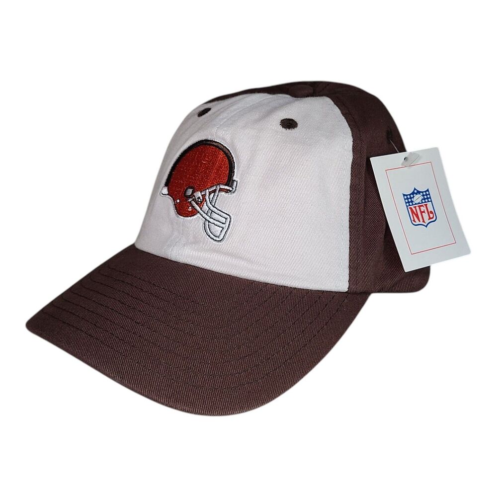 NWT Vintage NFL Cleveland Browns Embroidered Helmet Hat Cap Brown White Size S